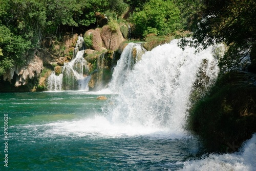 Krka river waterfalls in Croatia. photo
