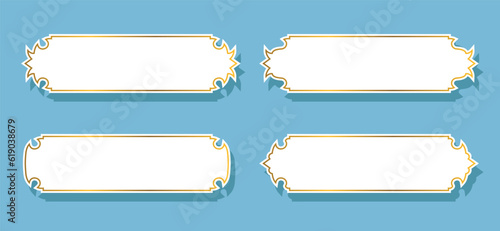 Vector Islamic text box title frame arabic frames set