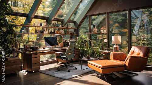 Home Office Interior Photo  Real Estate  Design  Generative AI