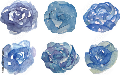 水彩の青いバラ © yui