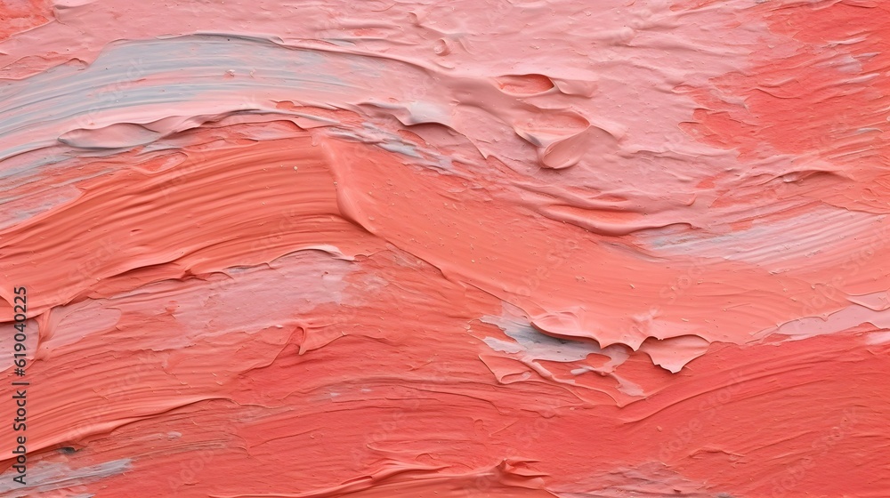Obraz premium Paint Texture in salmon Colors with visible Brush Strokes. Artistic Background on a concrete Wall. 