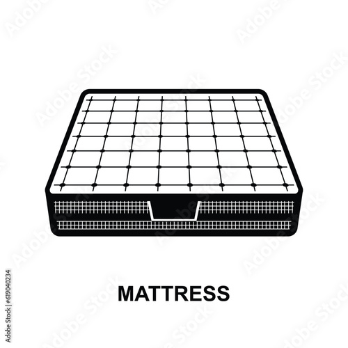 Mattress icon. Furniture and household collection isolated on background vector illustration.