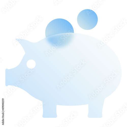 Piggy Bank Glassmorphism UI Icon Sign and Symbol Design Illustrator Png Svg	