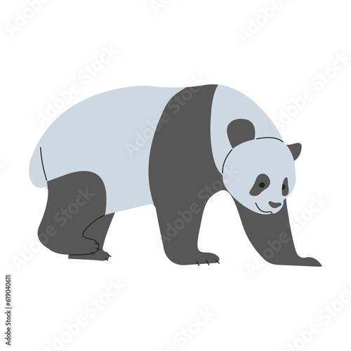 Fototapeta Naklejka Na Ścianę i Meble -  Panda Single 9 cute on a white background, vector illustration