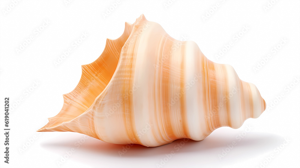 A conch shell on a white background
A conch shell on a white background