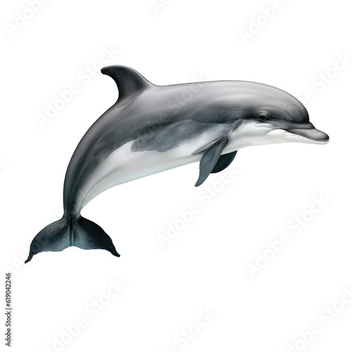 dolphin swimming isolated on white