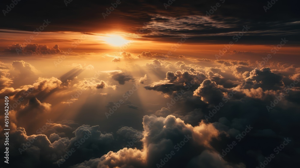 sunset over the clouds sunset over the clouds