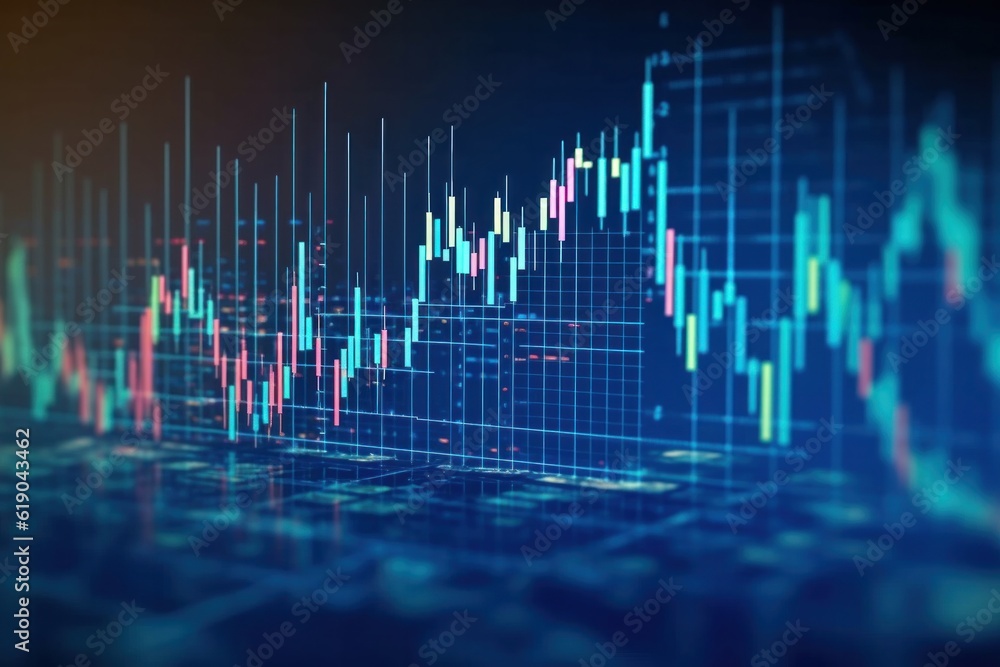 Stock market or forex trading graph and candlestick chart, abstract finance background, Generative AI Stock market or forex trading graph and candlestick chart, abstract finance background, Generative AI