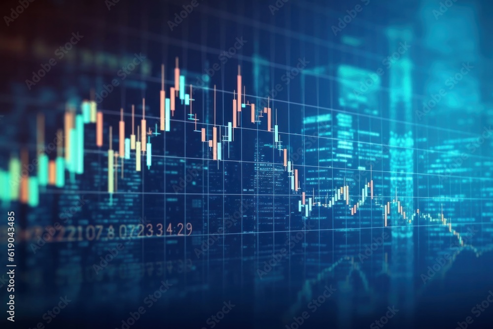 Stock market or forex trading graph and candlestick chart, abstract finance background, Generative AI Stock market or forex trading graph and candlestick chart, abstract finance background, Generative AI