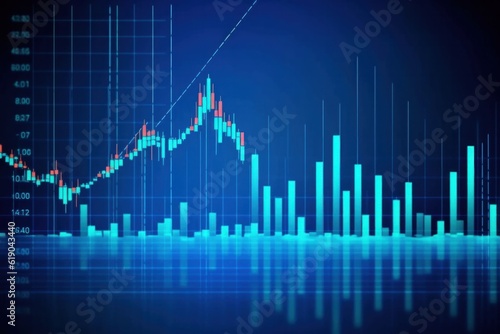 Stock market or forex trading graph and candlestick chart, abstract finance background, Generative AI