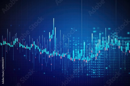 Stock market or forex trading graph and candlestick chart, abstract finance background, Generative AI