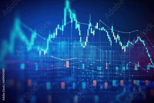 Stock market or forex trading graph and candlestick chart, abstract finance background, Generative AI