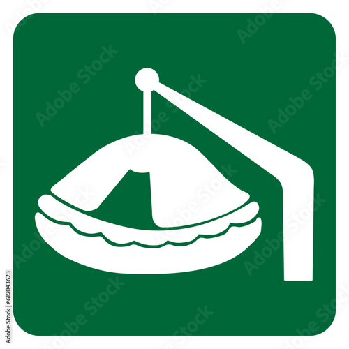 Vector graphic of sign noting the location of life rafts
