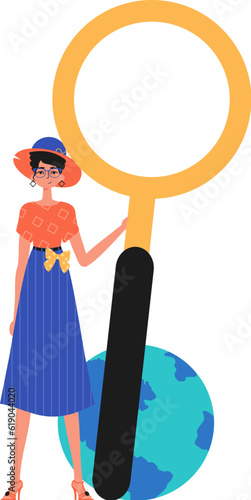 The daughter is holding a overstate methamphetamine in his bridge player. Trendy style, Vector Illustration