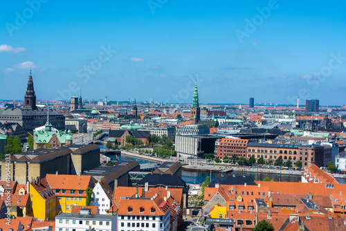 Copenhagen downtown architecture view from above - from the Church of Our Saviour