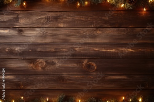 Christmas background with lights. Illustration AI Generative