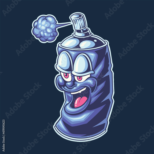 graffiti spray can character illustration