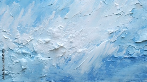 Paint Texture in sky blue Colors with visible Brush Strokes. Artistic Background on a concrete Wall.
