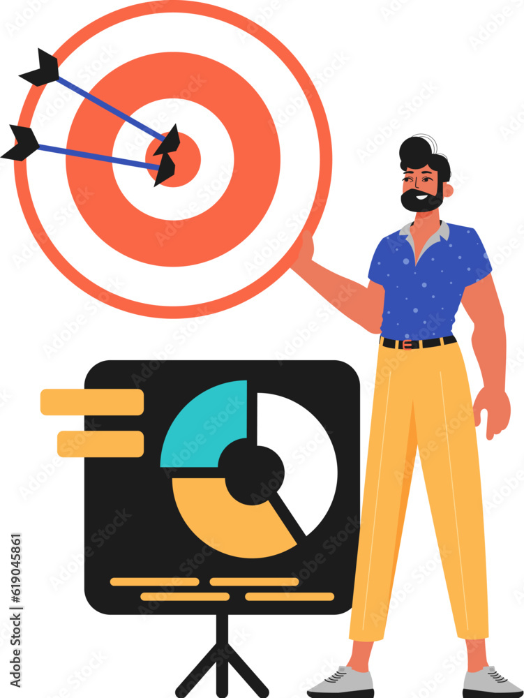 The derision holds in his spend a raven with arrow that hit the stress on. Trendy style, Vector Illustration The derision holds in his spend a raven with arrow that hit the stress on. Trendy style, Vector Illustration