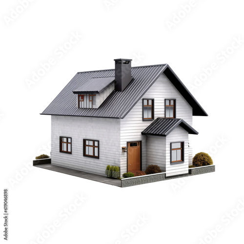Canvastavla 3d house model isolated on transparent background