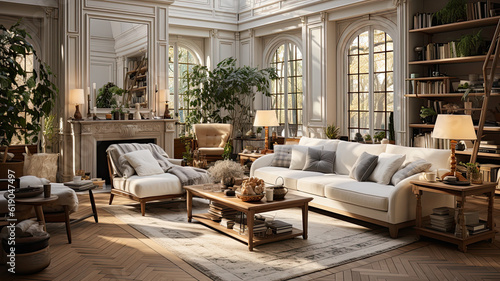 Living Room Interior Photo, Real Estate, Design, Generative AI © Vig