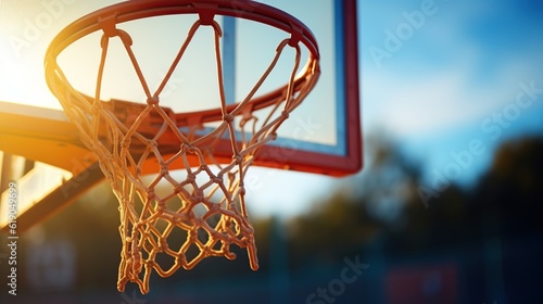basketball, pretty court and basketball on the net © maretaarining