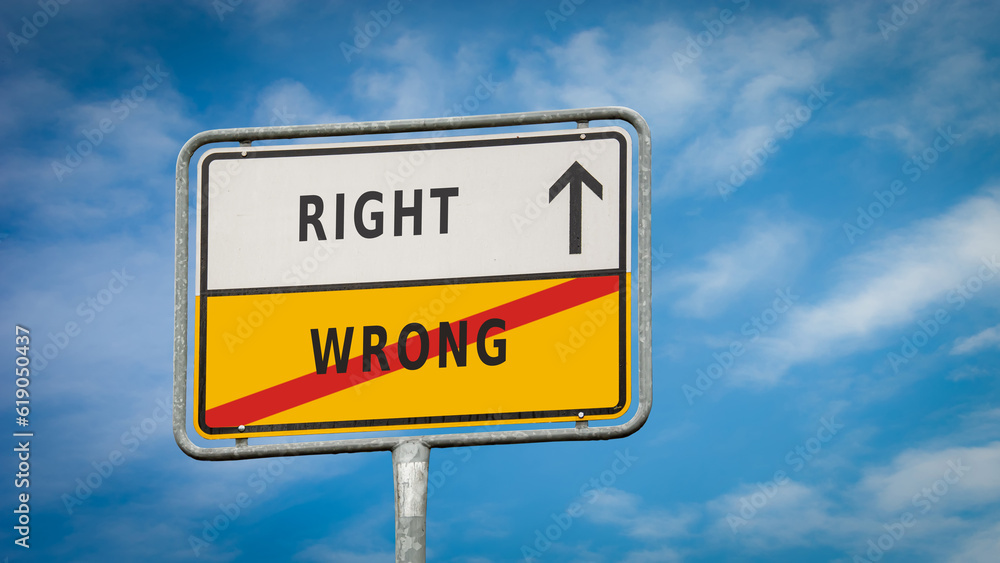Street Sign to Right versus Wrong Street Sign to Right versus Wrong