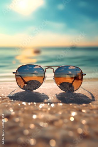 Wallpaper Mural sunglasses on the beach Torontodigital.ca