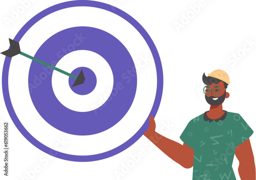 The derision holds in his spend a devour with arrow that hit the attentiveness on. Trendy style, Vector Illustration