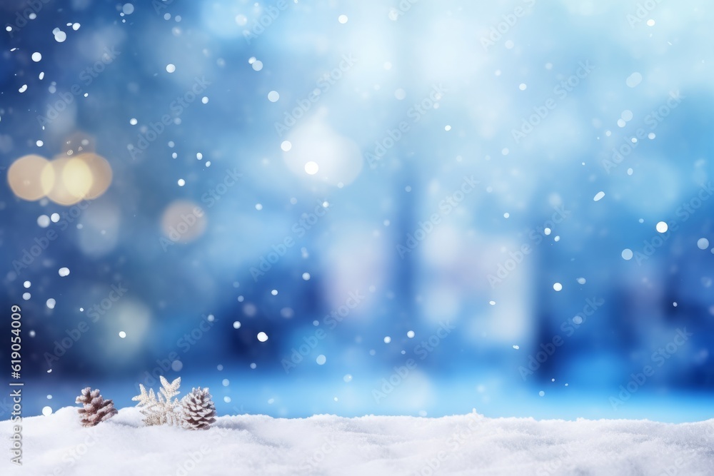 Winter Wonderland Christmas Snow Background with Blurred Bokeh AI Generated Winter Wonderland Christmas Snow Background with Blurred Bokeh AI Generated