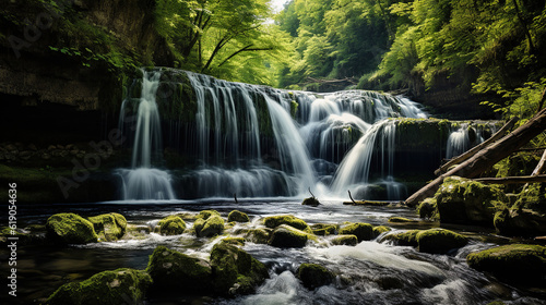 Nature s Beauty  Stunning Waterfalls. Generative Ai