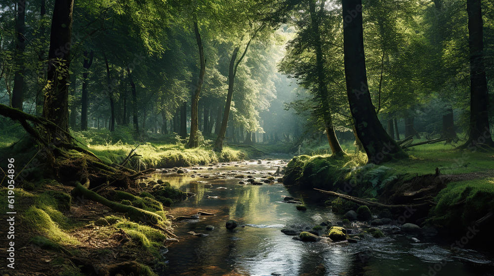 Enchanting Forest Scenes, Trees and Wildlife. Generative Ai Enchanting Forest Scenes, Trees and Wildlife. Generative Ai