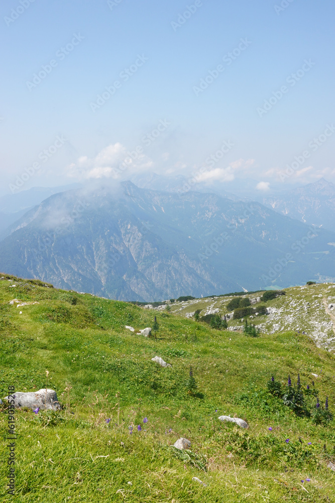 The view from the top of Hoher Sarstein mountain, Upper Austria region