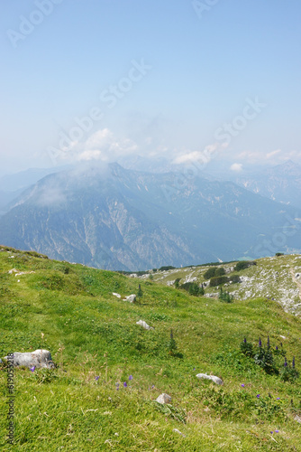 The view from the top of Hoher Sarstein mountain, Upper Austria region
