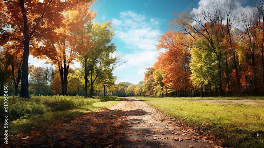 Fototapeta premium Seasonal Changes, Beauty of Nature's Cycle. Generative Ai