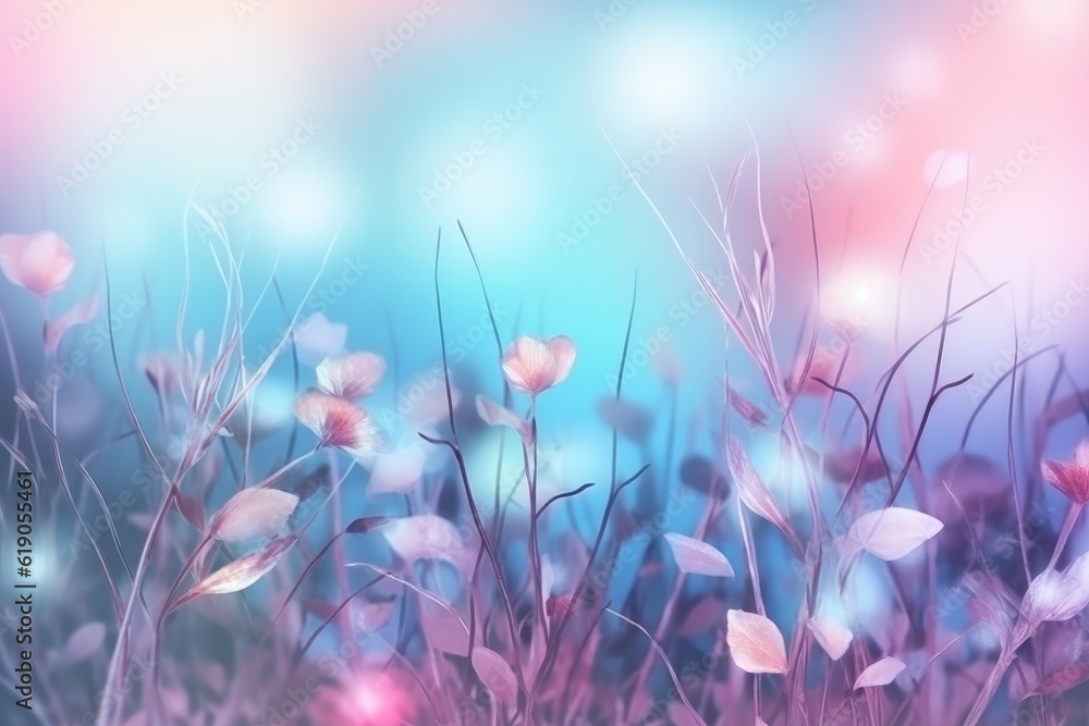 Abstract art flowers background for web design, Generative AI