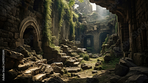 Ancient Ruins  Echoes of the Past. Generative Ai