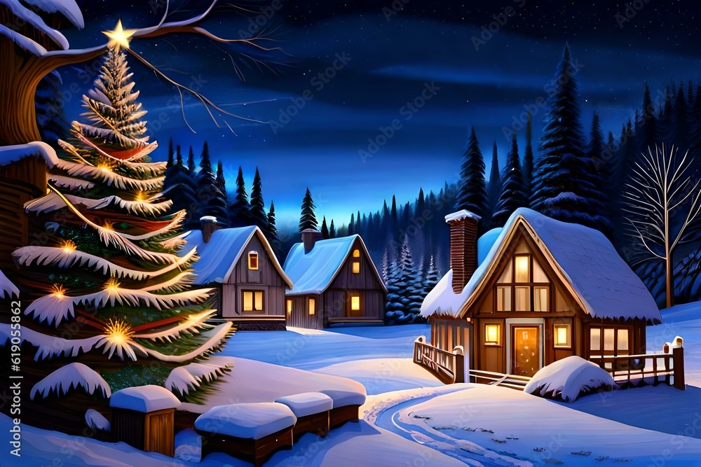 Fototapeta premium chrismas night new year generativeAI