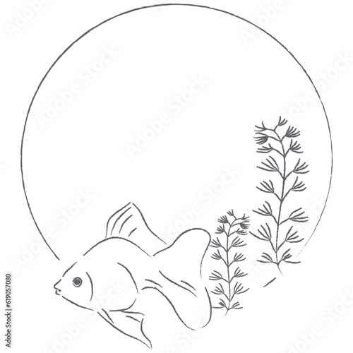 金魚のイラストフレーム