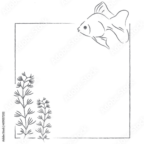 金魚のイラストフレーム