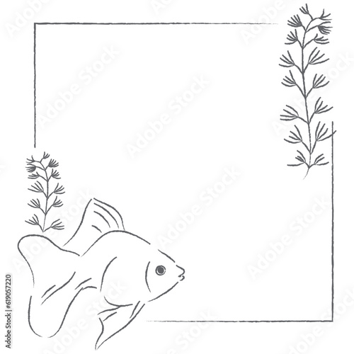 金魚のイラストフレーム