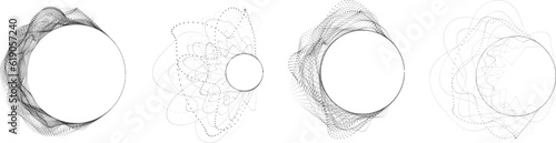Lines in Circle Form . Spiral Vector Illustration .Technology round. Wave Logo . Design element . Abstract Geometric shape .