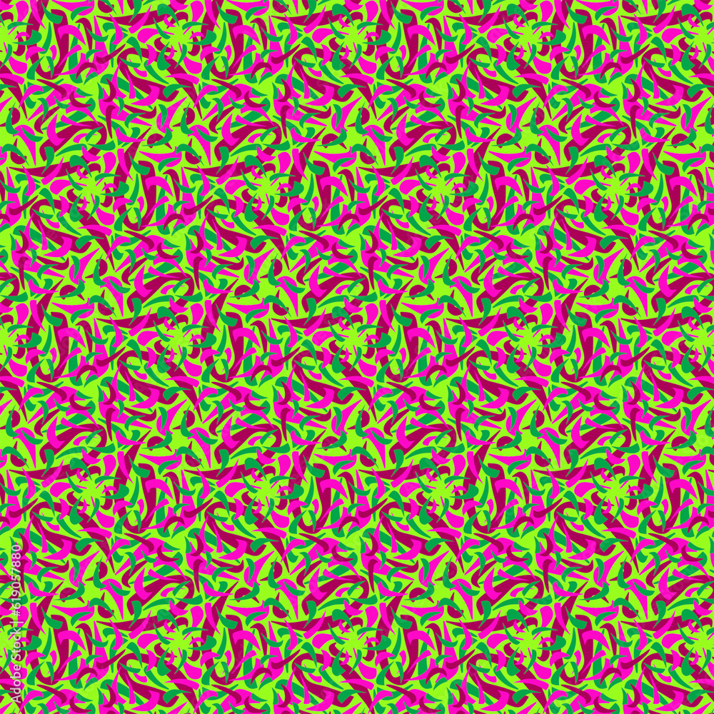 Bold vividt pink magenta yellow green mosaic shapes in motion Bright abstract geometric fabric pattern Bold vividt pink magenta yellow green mosaic shapes in motion Bright abstract geometric fabric pattern