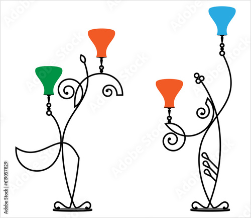 Wrought Iron Table Floor Lamp M_2111004