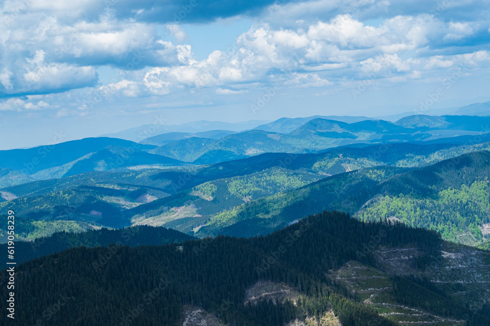 Mountain landscape in the Carpathians Ukraine, travel and healthy lifestyle.