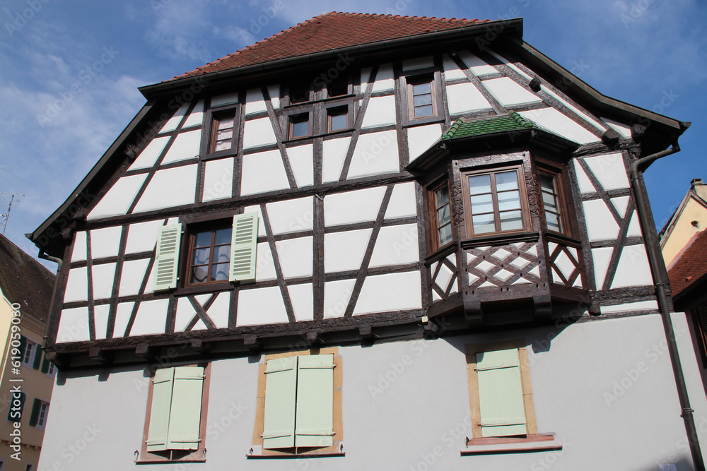 half-timbered house in eguisheim in alsace (france)