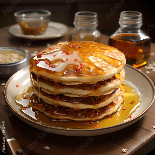 Pancakes with maple syrup, Pancakes with maple syrup and melted butter, Maple Pancakes, Pancakes