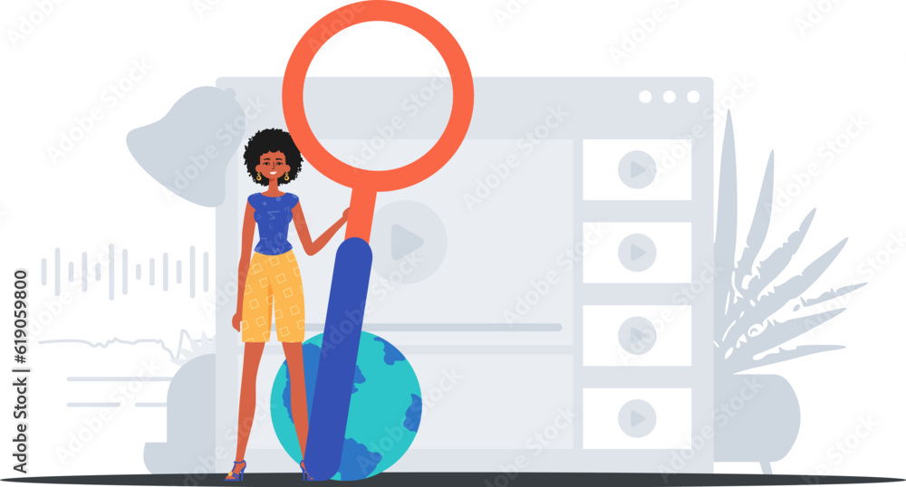The daughter is holding a overstate methamphetamine in his handwrite . data search concept. Trendy style, Vector Illustration The daughter is holding a overstate methamphetamine in his handwrite . data search concept. Trendy style, Vector Illustration