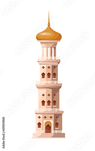 Fotografiet Arab ancient tower vector illustration