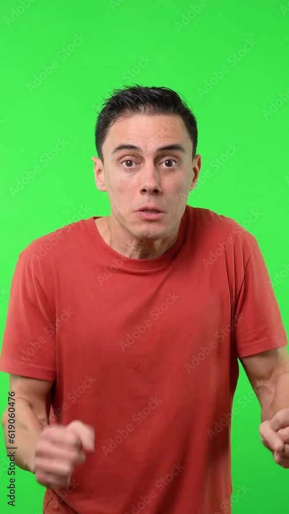 Man looking at something that makes him very nervous. Man looking at something that makes him very nervous.